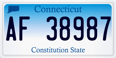 CT license plate AF38987