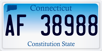 CT license plate AF38988