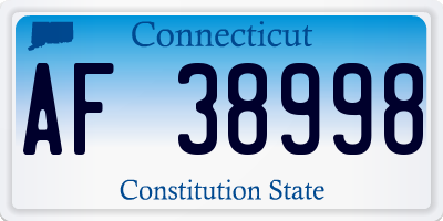 CT license plate AF38998