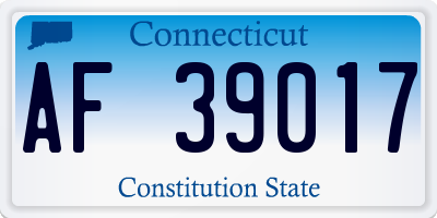 CT license plate AF39017