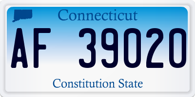 CT license plate AF39020