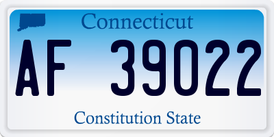 CT license plate AF39022