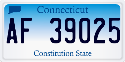 CT license plate AF39025