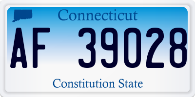 CT license plate AF39028