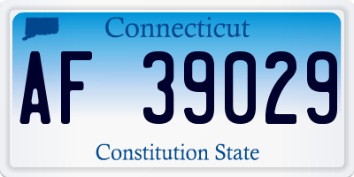 CT license plate AF39029