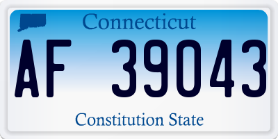 CT license plate AF39043