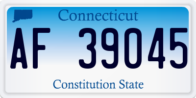 CT license plate AF39045