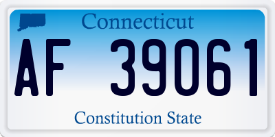 CT license plate AF39061