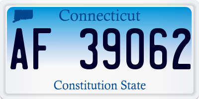 CT license plate AF39062