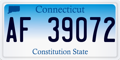 CT license plate AF39072