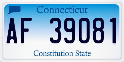 CT license plate AF39081