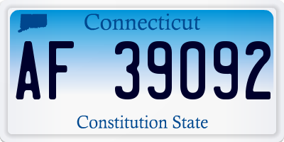 CT license plate AF39092