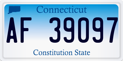 CT license plate AF39097