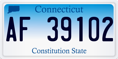 CT license plate AF39102