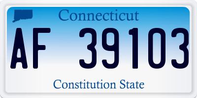 CT license plate AF39103