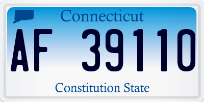 CT license plate AF39110