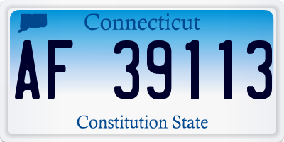 CT license plate AF39113