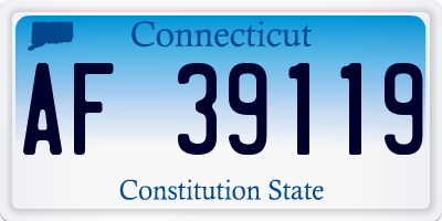 CT license plate AF39119