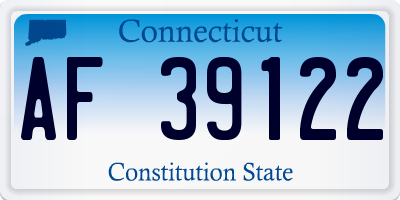 CT license plate AF39122