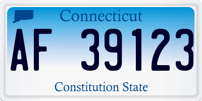 CT license plate AF39123