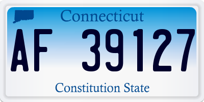 CT license plate AF39127