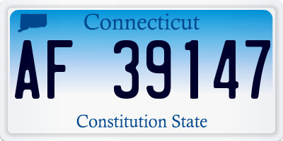 CT license plate AF39147