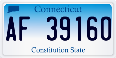 CT license plate AF39160