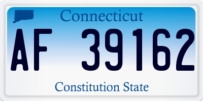 CT license plate AF39162