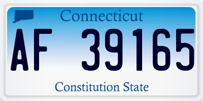 CT license plate AF39165