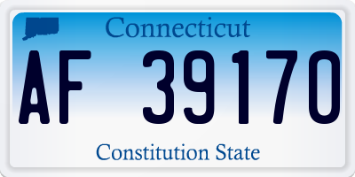 CT license plate AF39170