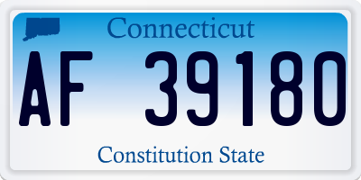 CT license plate AF39180