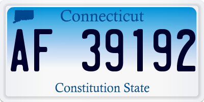 CT license plate AF39192