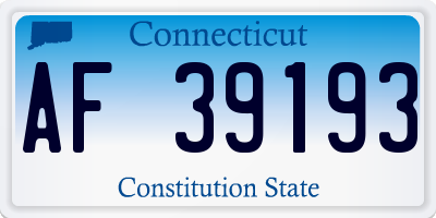 CT license plate AF39193