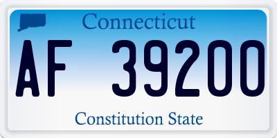 CT license plate AF39200