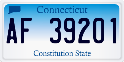 CT license plate AF39201