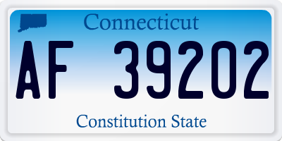 CT license plate AF39202