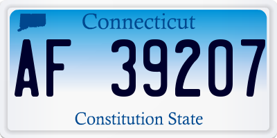 CT license plate AF39207