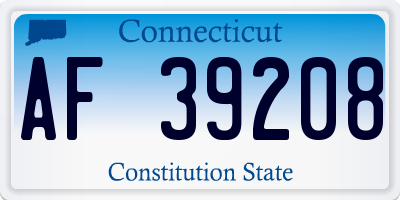 CT license plate AF39208