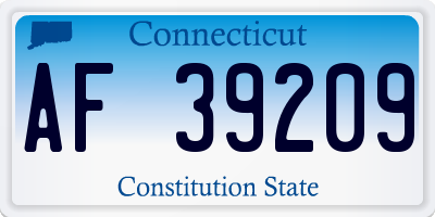 CT license plate AF39209