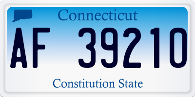 CT license plate AF39210