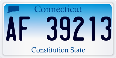 CT license plate AF39213