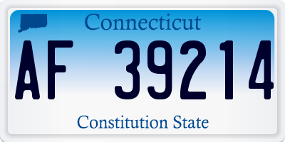 CT license plate AF39214
