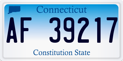 CT license plate AF39217