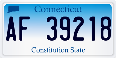 CT license plate AF39218