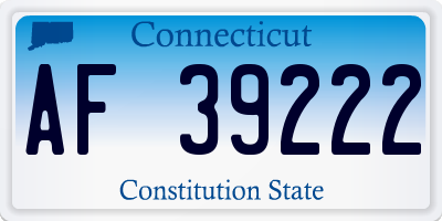 CT license plate AF39222
