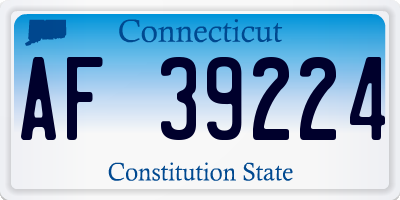 CT license plate AF39224