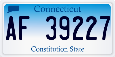 CT license plate AF39227
