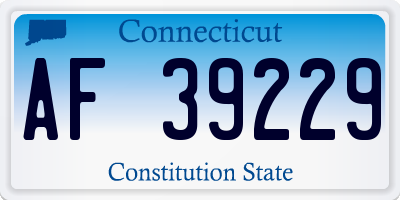 CT license plate AF39229
