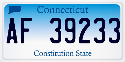 CT license plate AF39233