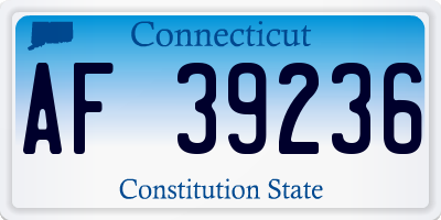 CT license plate AF39236